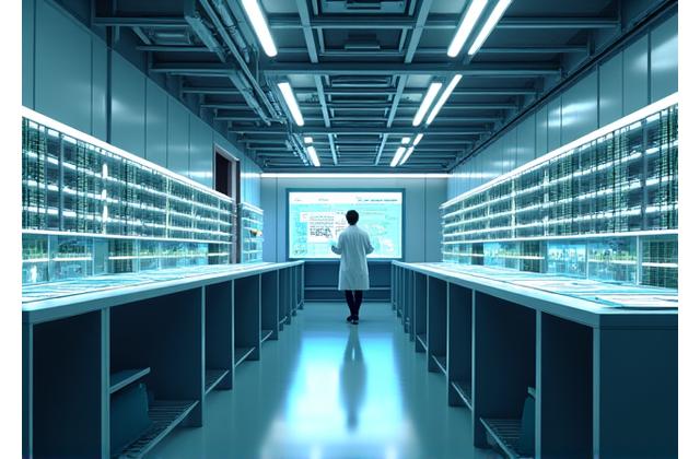 Researchers working in a clean, modern lab environment with smart meters and energy monitoring screens, symbolizing R&D.