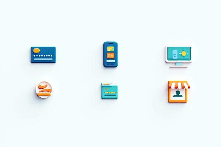 Various payment method icons and a digital interface showing flexible payment options, including mobile app and online portal.