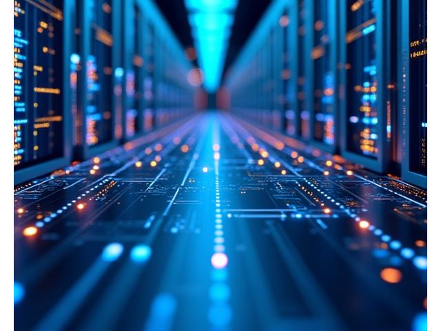 Complex power distribution network diagram for a data center
