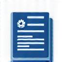 Icon representing automated report generation and data compilation