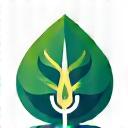 Icon representing environmental sustainability with leaves and energy symbols