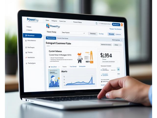 Screenshot of PowerPay's customer web portal interface displaying energy usage, credit balance, and top-up options