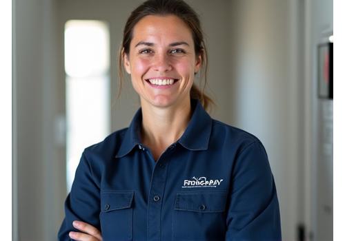Close-up portrait of a PowerPay Solutions certified smart meter technician smiling confidently.