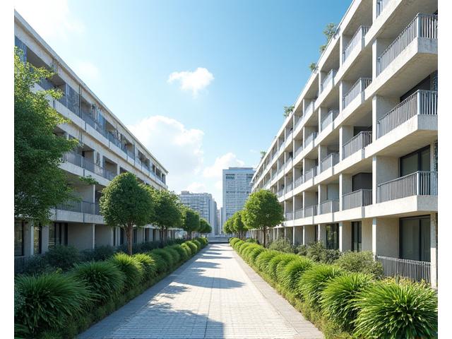 A modern social housing complex, representing a large-scale project.
